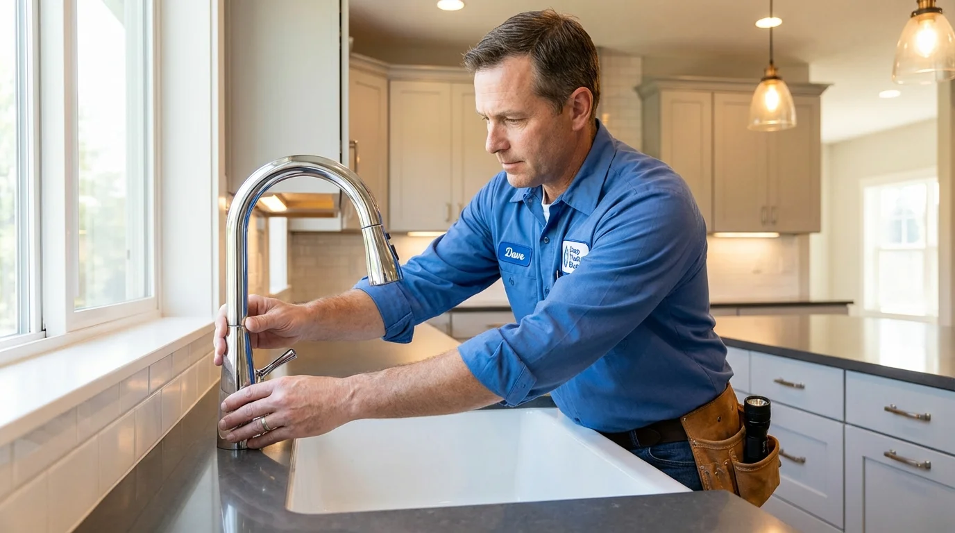 Kitchen faucet installation by Johns Plumbing LLC in Apex